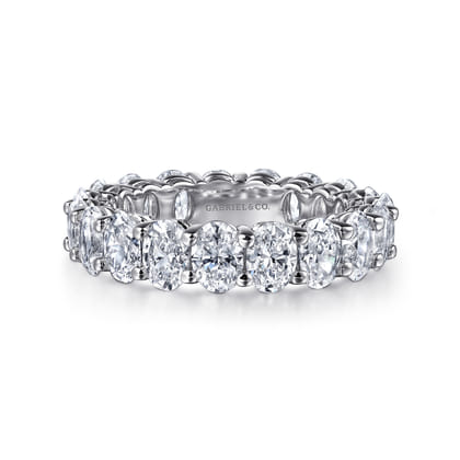 Renne - 14K White Gold Oval Diamond Eternity Band