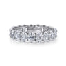 Eternity Band Wedding Ring in 14k White Gold with Oval Natural Diamond at Gabriel & Co.