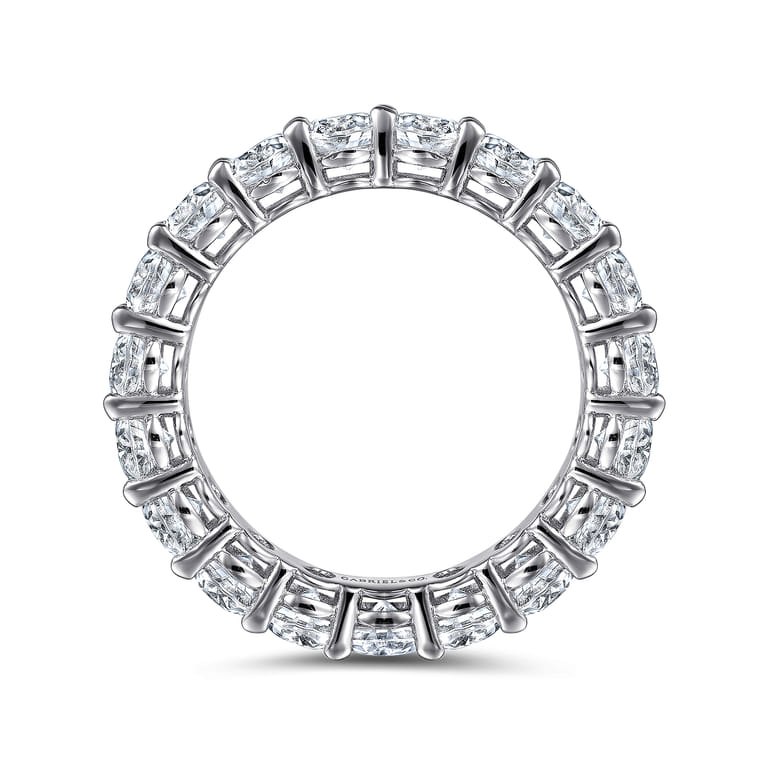 Eternity Band Wedding Ring in 14k White Gold with Oval Natural Diamond at Gabriel & Co. - Shot 2
