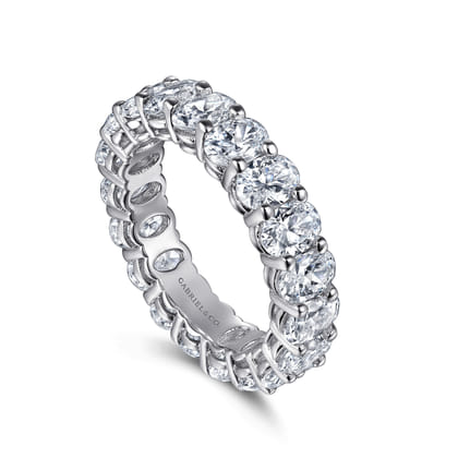 Renne - 14K White Gold Oval Diamond Eternity Band