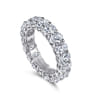 Eternity Band Wedding Ring in 14k White Gold with Oval Natural Diamond at Gabriel & Co.