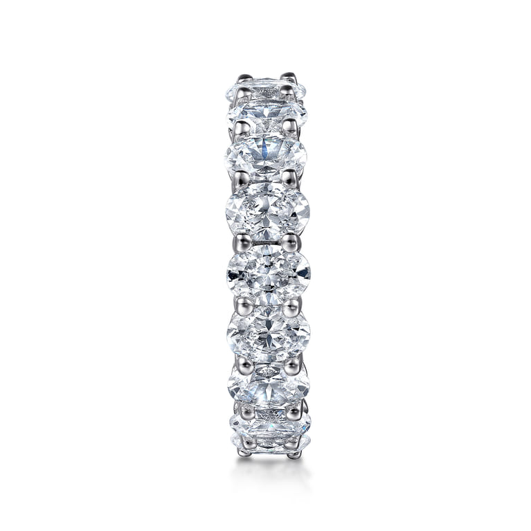 Eternity Band Wedding Ring in 14k White Gold with Oval Natural Diamond at Gabriel & Co. - Shot 4