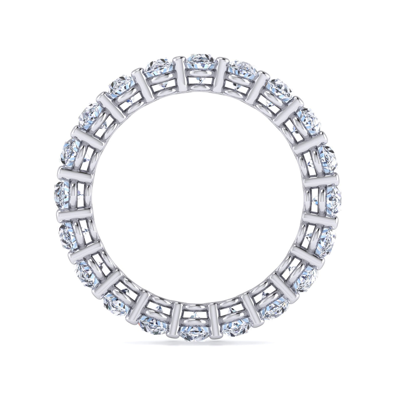 Eternity Band Wedding Ring in 14k White Gold with Oval Natural Diamond at Gabriel & Co. - Shot 2