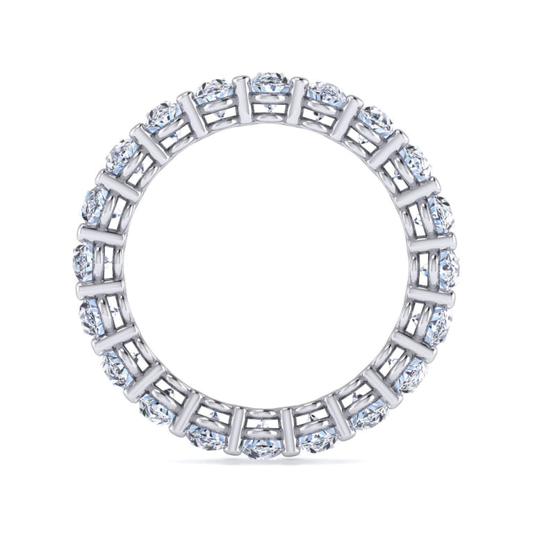 Eternity Band Wedding Ring in 14k White Gold with Oval Natural Diamond at Gabriel & Co. - Shot 2