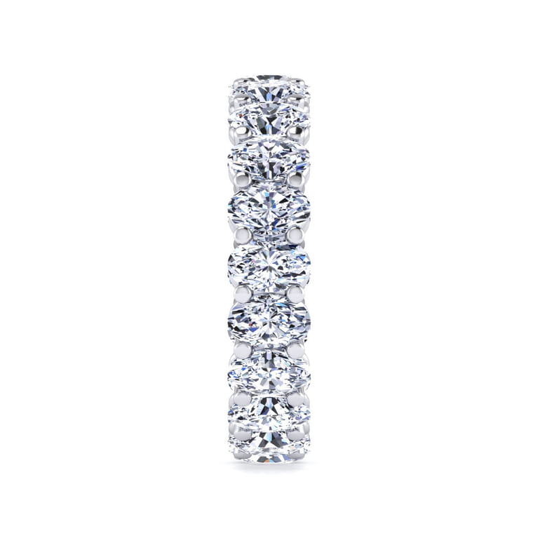 Eternity Band Wedding Ring in 14k White Gold with Oval Natural Diamond at Gabriel & Co. - Shot 4
