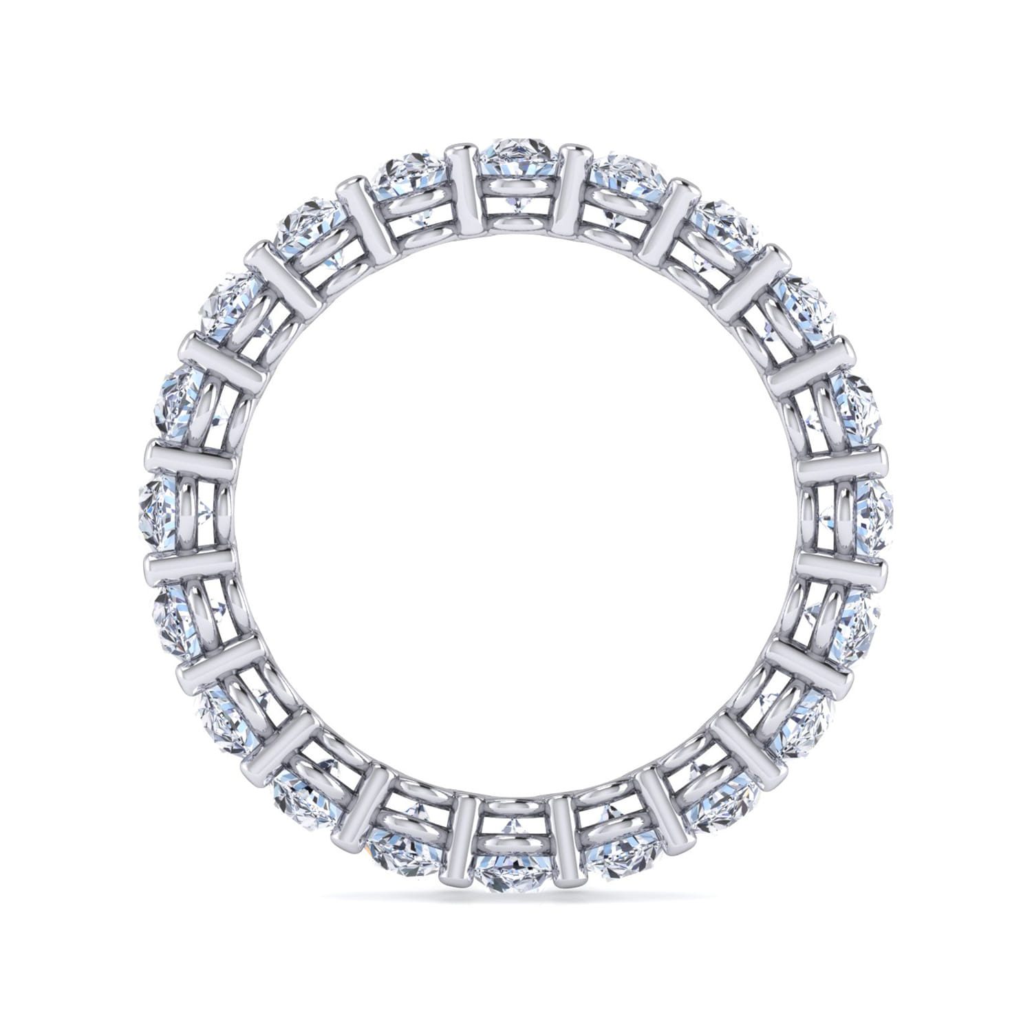 Eternity Band Wedding Ring in 14k White Gold with Oval Natural Diamond at Gabriel & Co. - Shot 2