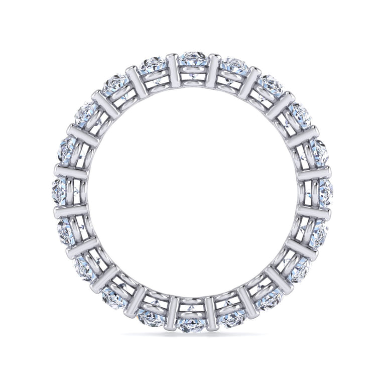 Eternity Band Wedding Ring in 14k White Gold with Oval Natural Diamond at Gabriel & Co. - Shot 2