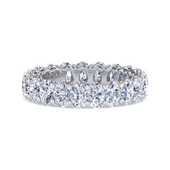 Renne - 14K White Gold Oval Diamond Eternity Band