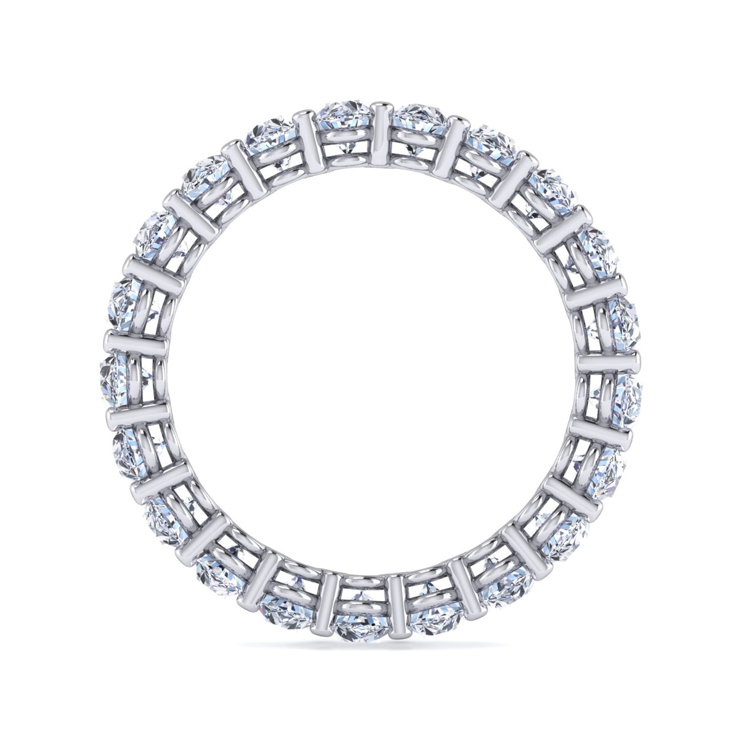 Eternity Band Wedding Ring in 14k White Gold with Oval Natural Diamond at Gabriel & Co. - Shot 2