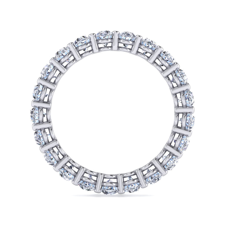 Eternity Band Wedding Ring in 14k White Gold with Oval Natural Diamond at Gabriel & Co. - Shot 2