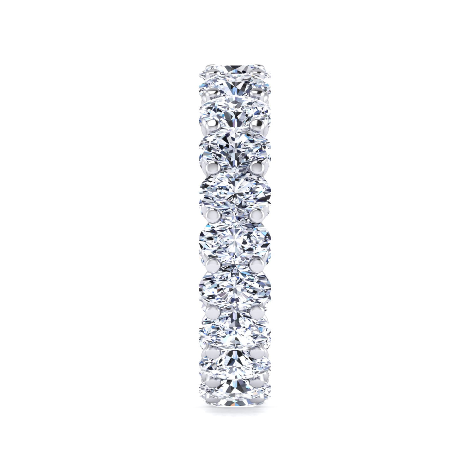 Eternity Band Wedding Ring in 14k White Gold with Oval Natural Diamond at Gabriel & Co. - Shot 4
