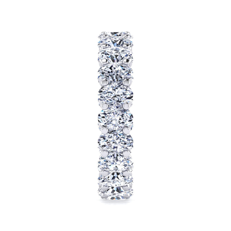Eternity Band Wedding Ring in 14k White Gold with Oval Natural Diamond at Gabriel & Co. - Shot 4