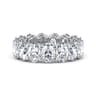 Eternity Band Wedding Ring in 14k White Gold with Oval Natural Diamond at Gabriel & Co.