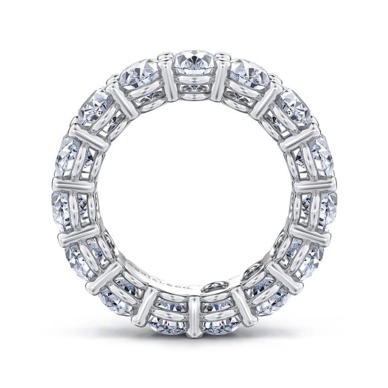 Eternity Band Wedding Ring in 14k White Gold with Oval Natural Diamond at Gabriel & Co. - Shot 2