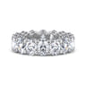 Eternity Band Wedding Ring in 14k White Gold with Oval Natural Diamond at Gabriel & Co.