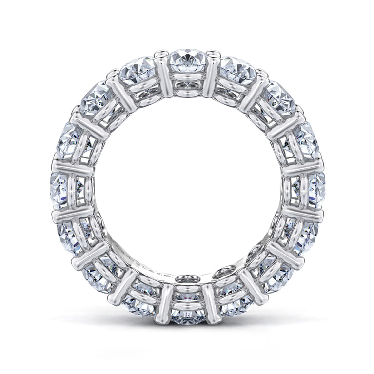 Eternity Band Wedding Ring in 14k White Gold with Oval Natural Diamond at Gabriel & Co. - Shot 2