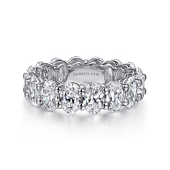 Renne - 14K White Gold Oval Diamond Eternity Band