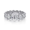Eternity Band Wedding Ring in 14k White Gold with Oval Natural Diamond at Gabriel & Co.