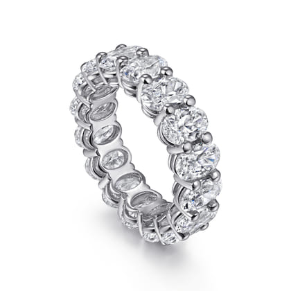 Renne - 14K White Gold Oval Diamond Eternity Band