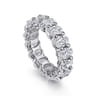 Eternity Band Wedding Ring in 14k White Gold with Oval Natural Diamond at Gabriel & Co.