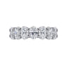 Eternity Band Wedding Ring in 14k White Gold with Oval Natural Diamond at Gabriel & Co.