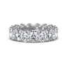 Eternity Band Wedding Ring in 14k White Gold with Oval Natural Diamond at Gabriel & Co.
