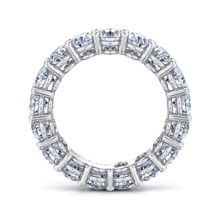 Eternity Band Wedding Ring in 14k White Gold with Oval Natural Diamond at Gabriel & Co. - Shot 2