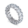 Eternity Band Wedding Ring in 14k White Gold with Oval Natural Diamond at Gabriel & Co.