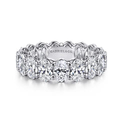 Renne - 14K White Gold Oval Diamond Eternity Band