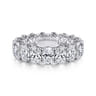 Eternity Band Wedding Ring in 14k White Gold with Oval Natural Diamond at Gabriel & Co.