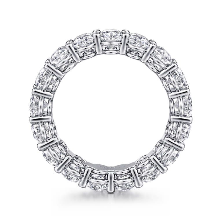 Eternity Band Wedding Ring in 14k White Gold with Oval Natural Diamond at Gabriel & Co. - Shot 2