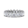 Eternity Band Wedding Ring in 14k White Gold with Oval Natural Diamond at Gabriel & Co.