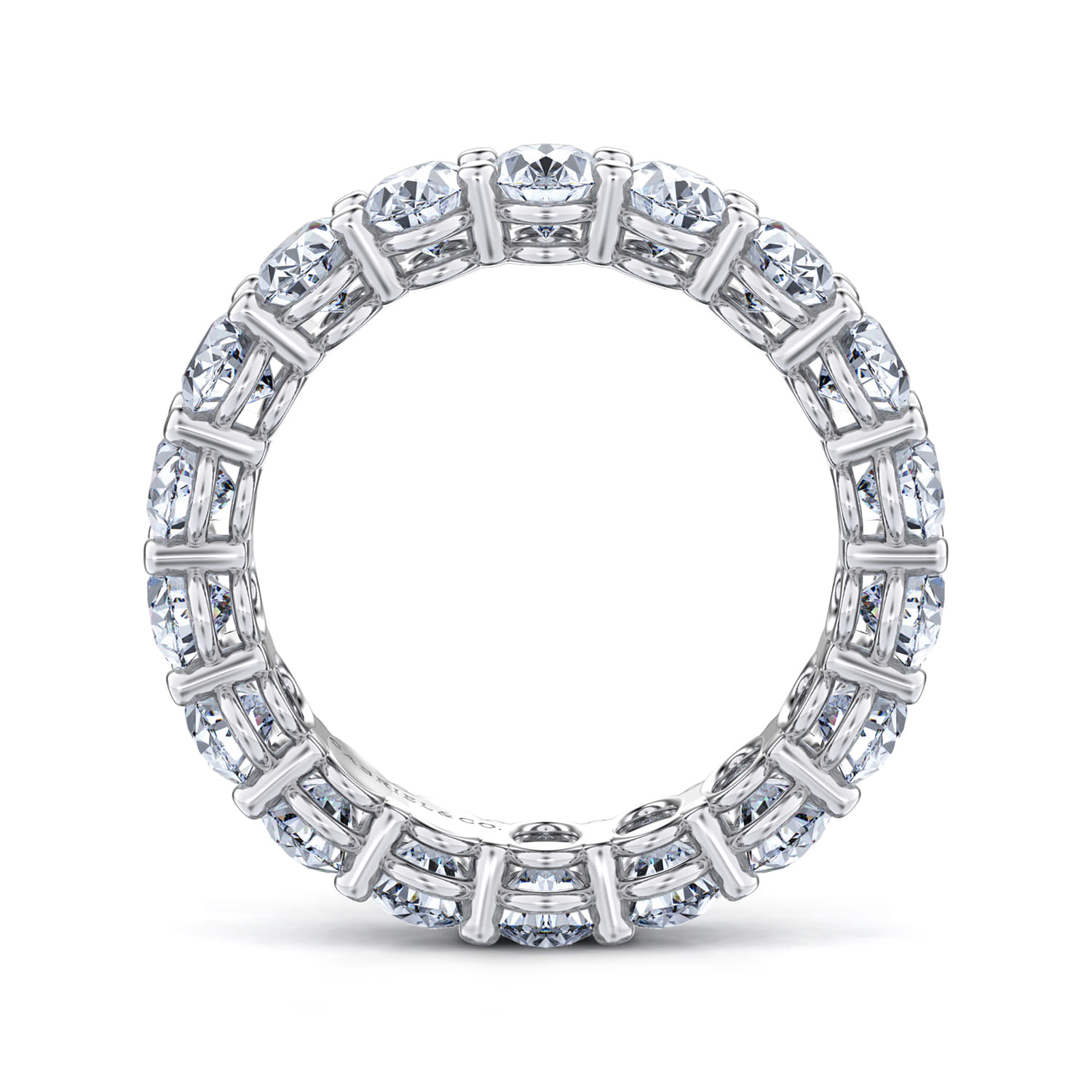 Eternity Band Wedding Ring in 14k White Gold with Oval Natural Diamond at Gabriel & Co. - Shot 2