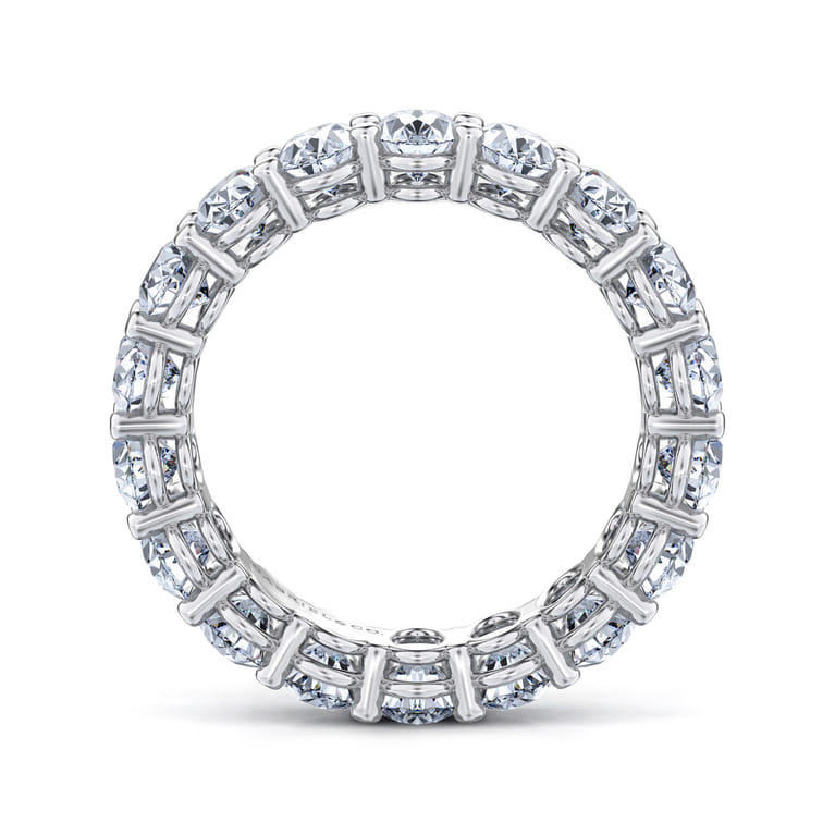 Eternity Band Wedding Ring in 14k White Gold with Oval Natural Diamond at Gabriel & Co. - Shot 2
