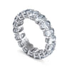 Eternity Band Wedding Ring in 14k White Gold with Oval Natural Diamond at Gabriel & Co.
