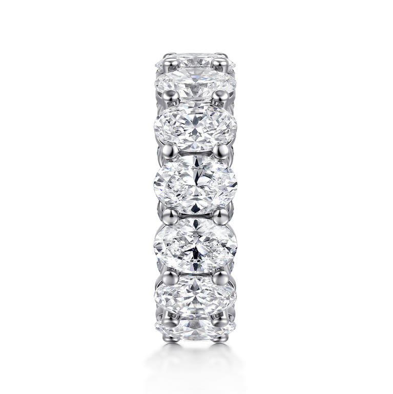 Eternity Band Wedding Ring in 14k White Gold with Oval Natural Diamond at Gabriel & Co. - Shot 4