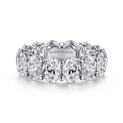 Renne - 14K White Gold Oval Diamond Eternity Band