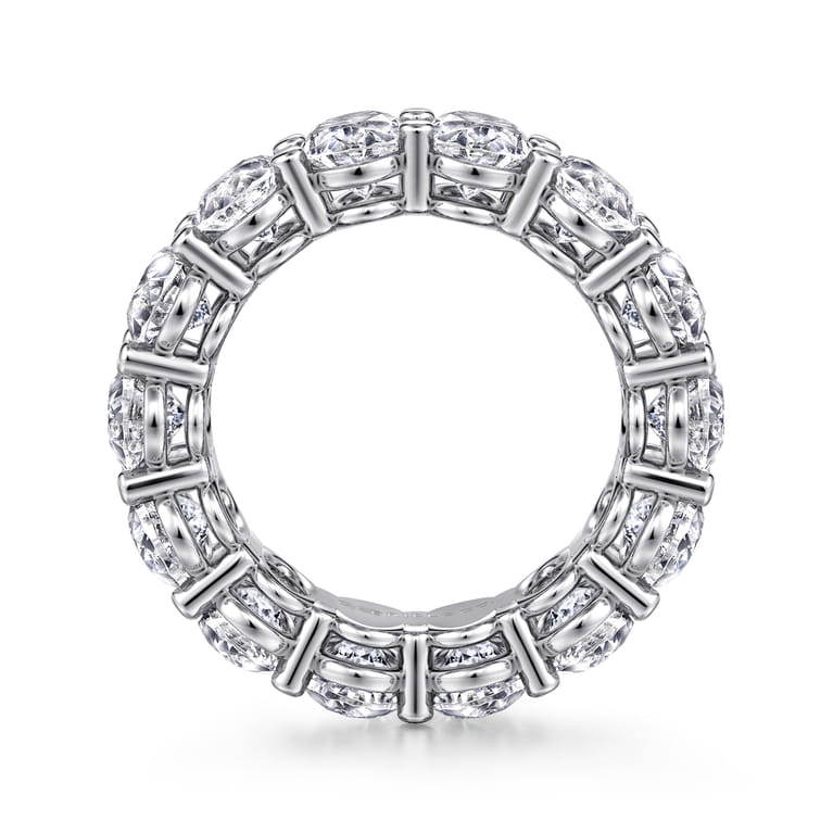 Eternity Band Wedding Ring in 14k White Gold with Oval Natural Diamond at Gabriel & Co. - Shot 2