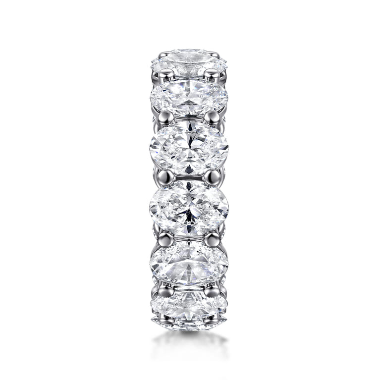 Eternity Band Wedding Ring in 14k White Gold with Oval Natural Diamond at Gabriel & Co. - Shot 4