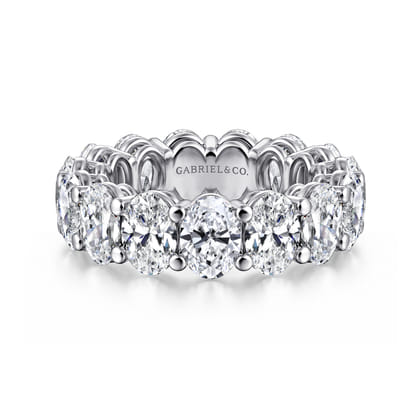 Renne - 14K White Gold Oval Diamond Eternity Band