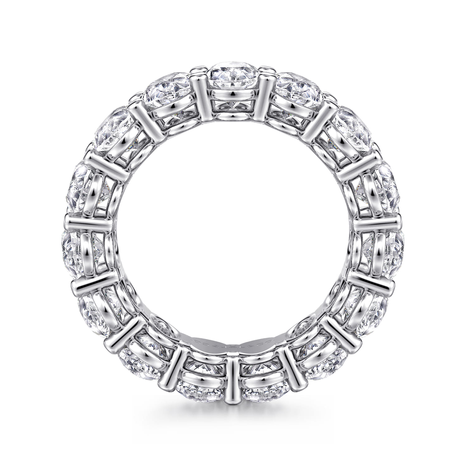 Eternity Band Wedding Ring in 14k White Gold with Oval Natural Diamond at Gabriel & Co. - Shot 2