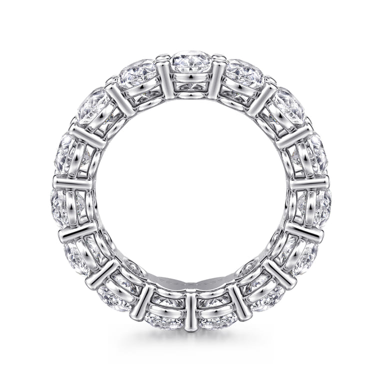 Eternity Band Wedding Ring in 14k White Gold with Oval Natural Diamond at Gabriel & Co. - Shot 2