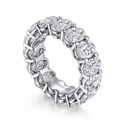 Renne - 14K White Gold Oval Diamond Eternity Band