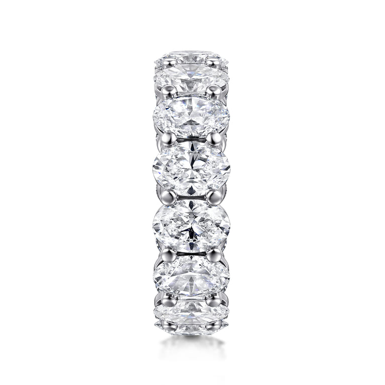Eternity Band Wedding Ring in 14k White Gold with Oval Natural Diamond at Gabriel & Co. - Shot 4