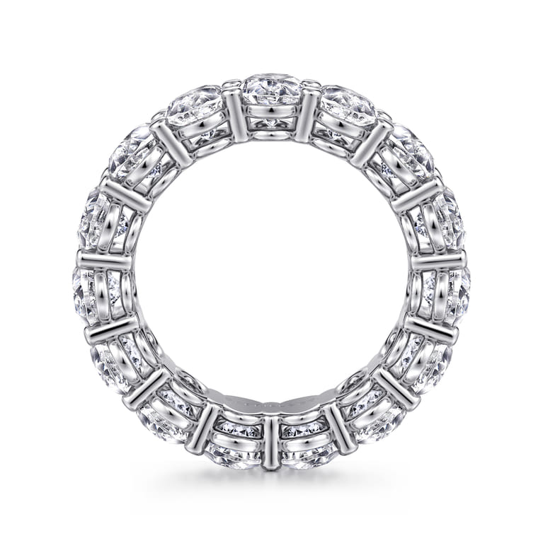 Eternity Band Wedding Ring in 14k White Gold with Oval Natural Diamond at Gabriel & Co. - Shot 2