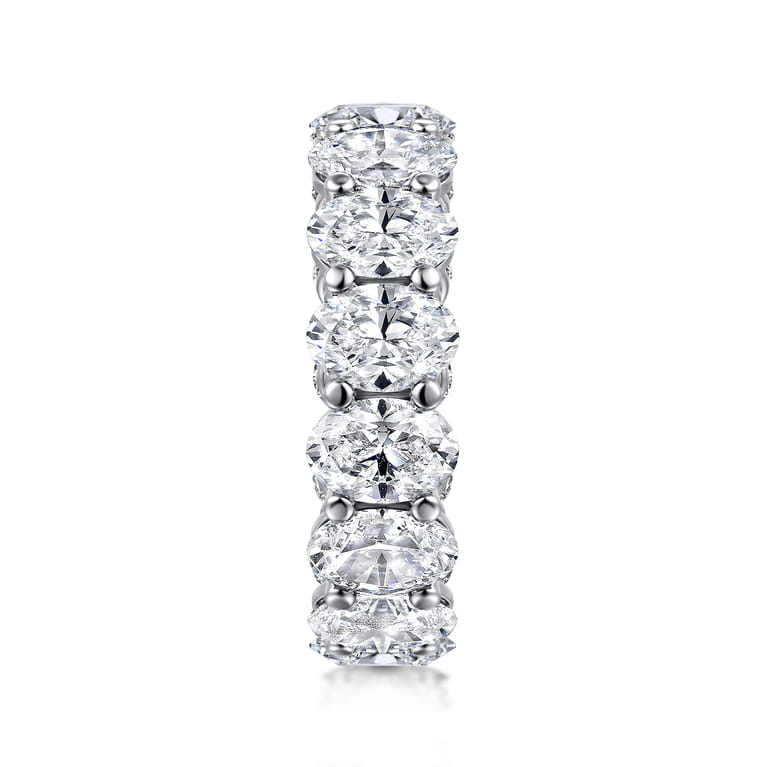 Eternity Band Wedding Ring in 14k White Gold with Oval Natural Diamond at Gabriel & Co. - Shot 4