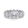 Eternity Band Wedding Ring in 14k White Gold with Oval Natural Diamond at Gabriel & Co.