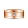 Rhys - 14K Rose Gold Diamond Men's Wedding Ring in Satin Finish - 0.06 ct