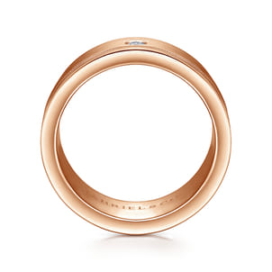 Rhys - 14K Rose Gold Diamond Men's Wedding Ring in Satin Finish