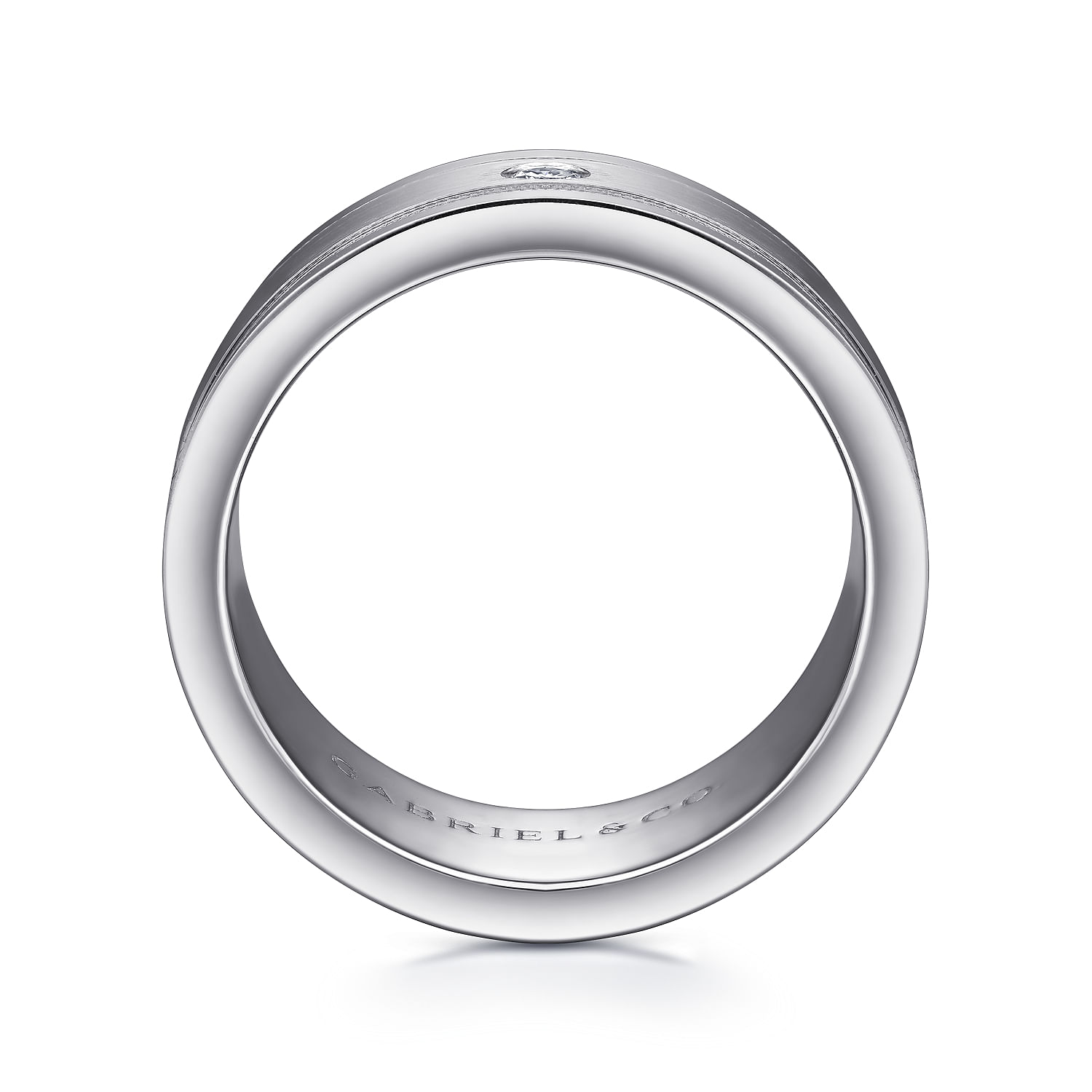 Rhys - 14K White Gold Diamond Men's Wedding Ring in Satin Finish